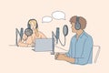 Communication, interview, conversation, podcast concept