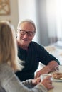 Communication is the key to make any relationship last. a senior married couple spending time together at home. Royalty Free Stock Photo