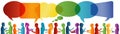 Communication between large group of people who talk. Speech bubble. Crowd talking. Communicate social networking. Dialogue Royalty Free Stock Photo