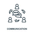 Communication line icon. Monochrome simple Communication outline icon for templates, web design and infographics Royalty Free Stock Photo