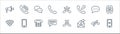 Communication line icons. linear set. quality vector line set such as smartphone, mail, message, wi fi, bubble chat, bubble chat,