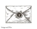 Communication with mail,Mail hand drawing vintage style