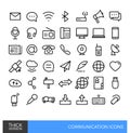 Communication Media Linear line icons Royalty Free Stock Photo