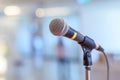 Communication microphone on stage against a background of auditorium Concert stage Royalty Free Stock Photo