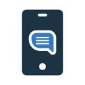 Communication, mobile messaging icon. Vector graphics Royalty Free Stock Photo