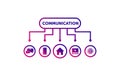 Communication network and home template, communication mobile, computer and home Royalty Free Stock Photo