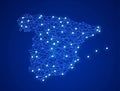 Communication network map of Spain Royalty Free Stock Photo