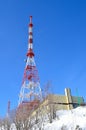 Arsenyev, Russia, January, 28, 2017. The communication object of digital terrestrial television in Arsenyev