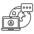 Communication over internet Isolated Vector icon