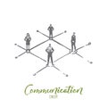 Communication, people, business, group, talk concept. Hand drawn isolated vector.