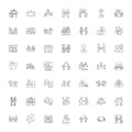 Communication people linear icons, signs, symbols vector line illustration set Royalty Free Stock Photo