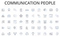 Communication people line icons collection. Trade, Transaction, Marketplace, Exchange, Auction, Bargain, Deal vector and