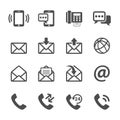 Communication of phone and email icon set, vector eps10