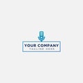 Communication podcast talk voice logo emblem template vector