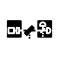 communication quantum technology glyph icon vector illustration Royalty Free Stock Photo
