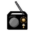 communication radio music game pixel art vector illustration