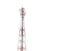 Communication radio tower isolated on white Royalty Free Stock Photo