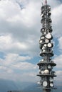 Communication repeater antenna tower Royalty Free Stock Photo