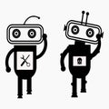 Communication robots with speech bubble editable icon