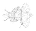 Communication satellite concept outline. Vector