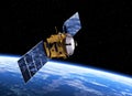 Communication Satellite Orbiting Earth Royalty Free Stock Photo