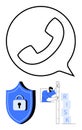 Communication security with phone call encryption and risk assessment tools for safe connectivity Royalty Free Stock Photo