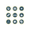 Communication and Service vector icons set, white background, vector for your design or another artwork