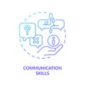 Communication skills blue gradient concept icon