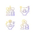 Communication skills linear vector icons set Royalty Free Stock Photo