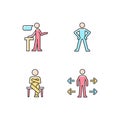 Communication skills RGB color icons set Royalty Free Stock Photo