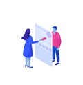 Communication in social networks isometric illustration. People concept on social networks, global online chat. Royalty Free Stock Photo