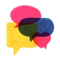 Communication speech bubbles risography illustration Royalty Free Stock Photo