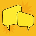 Communication speech bubbles on yellow background Royalty Free Stock Photo