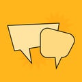 Communication speech bubbles on yellow background Royalty Free Stock Photo