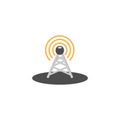 Communication station radio tower icon. Vector EPS10