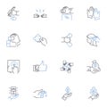 Communication style line icons collection. Assertive, Aggressive, Passive, Diplomatic, Collaborative, Confident, Direct