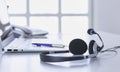 Communication support, call center and customer service help desk. Royalty Free Stock Photo