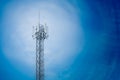 Communication tower antenna repeater tower Royalty Free Stock Photo