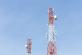 Communication Tower on blue sky background Royalty Free Stock Photo