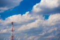 Communication Tower with Blue Sky Royalty Free Stock Photo