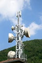 Communication tower in Cembra, Italian Dolomites Royalty Free Stock Photo