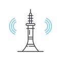 communication tower line icon, outline symbol, vector illustration, concept sign Royalty Free Stock Photo