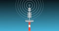 Communication tower produce radio wave. harmful radio frequency for human. Mobile tower radio wave over 4k resolution.
