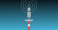 Communication tower produce radio wave. harmful radio frequency for human. Mobile tower radio wave over 4k resolution.