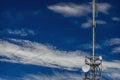 Communication tower radio mast with antenna aerial Royalty Free Stock Photo