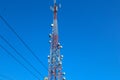 Communication tower. Telco Trellis for 3G 4G 5G Apocalypse Royalty Free Stock Photo