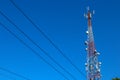 Communication tower. Telco Trellis for 3G 4G 5G Apocalypse Royalty Free Stock Photo