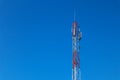 Communication tower. Telco Trellis for 3G 4G 5G Apocalypse Internet Communication, mobile, FM Radio and Television Broadcasting On