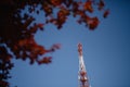 Communication tower in Thailand isolated on white background Royalty Free Stock Photo