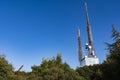 Communication towers, antennas and dishes Royalty Free Stock Photo